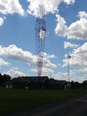Transmitter building and towers