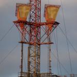 Horn antennas facing southwest
